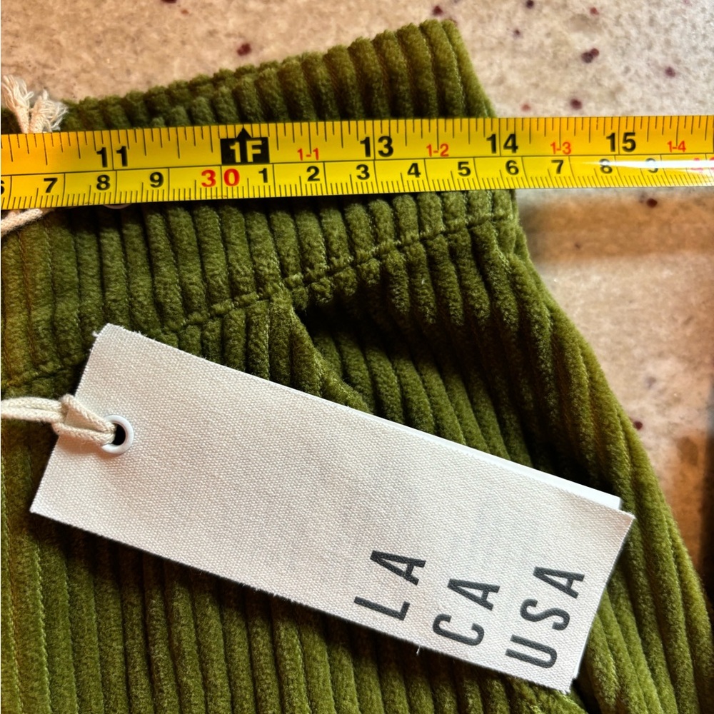LACAUSA Kids Olive Corduroy Pants